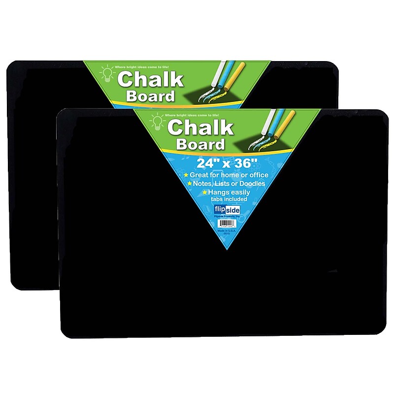 Flipside Chalk Board, Frameless, 24" x 36" Pack of 2 (FLP10206-2) image 1