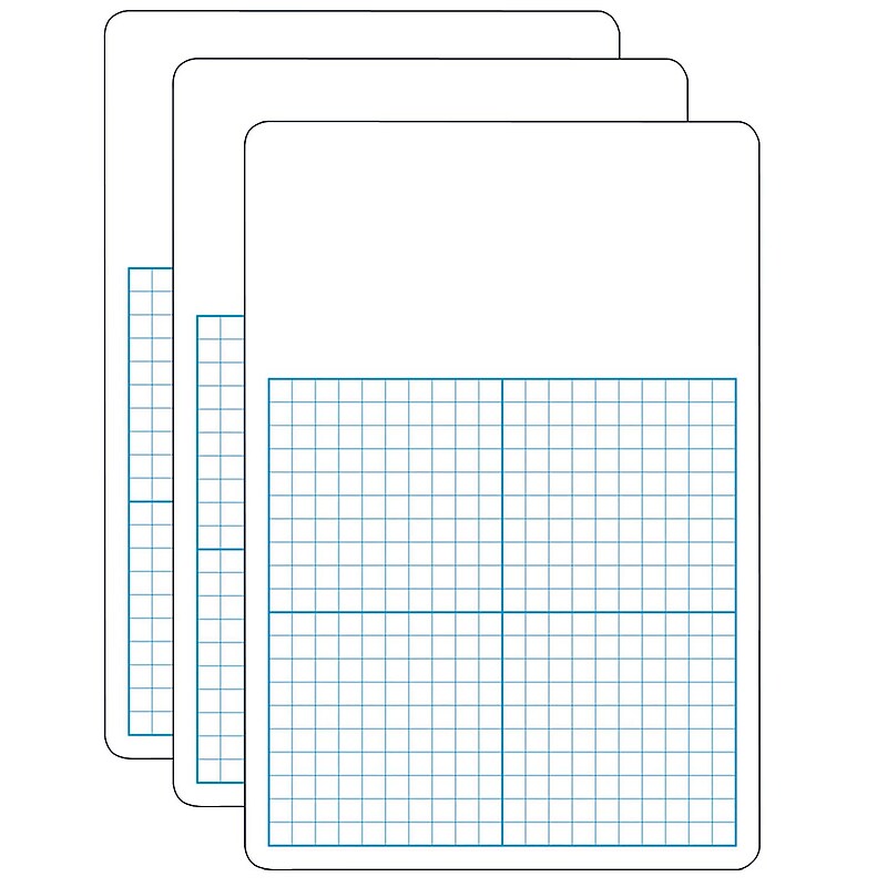 Flipside Products 1/2" Graph w/Work Space Melamine Dry-Erase Whiteboard, 11" x 16", Pack of 3 (FLP11162-3) image 1