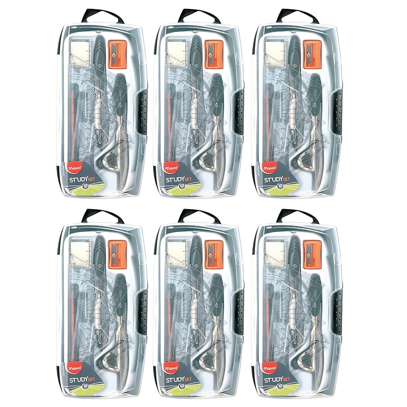 Maped® Study Metal Compass, 10 Piece Set, 6 Sets (MAP897010-6) image 1