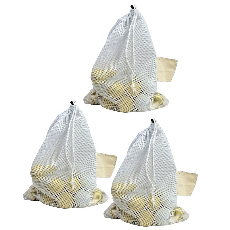 Martin Sports Laundry/Equipment Bag, White, Pack of 3 (MASAPB20-3) image 1
