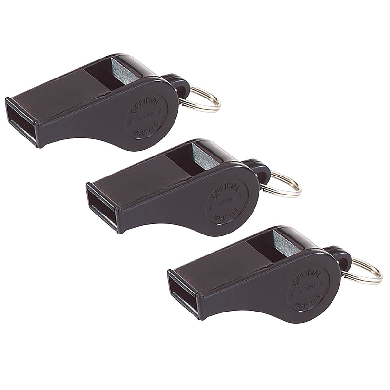 Martin Sports Plastic Whistles, Black, 12/Pack, 3 Packs/Bundle (MASP20-3) image 1