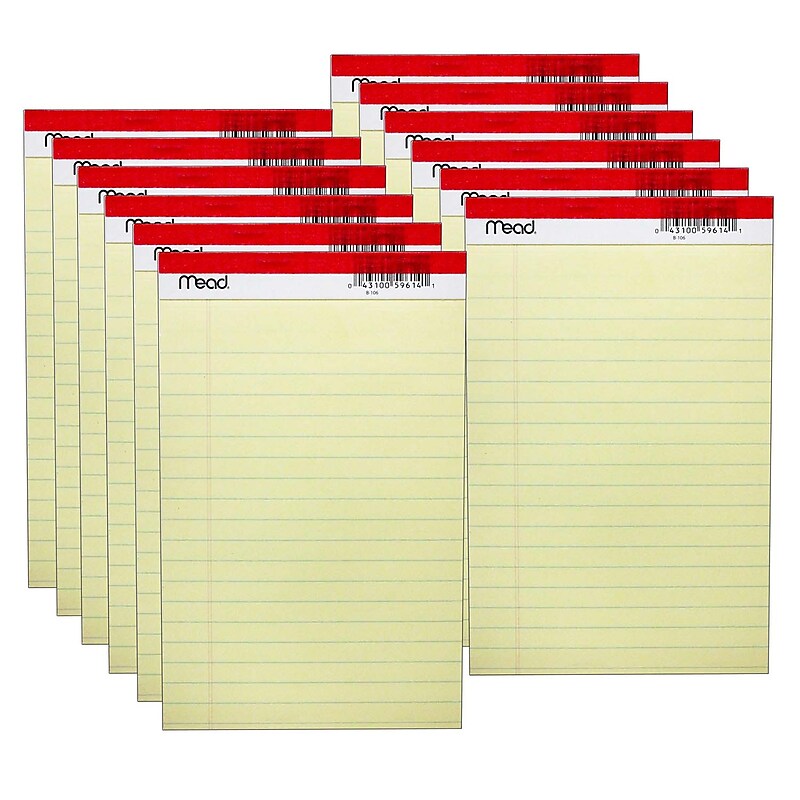 Mead Junior Legal Pad, 5" x 8", 50 Sheets/Pad, 12 Pads (MEA59614-12) image 1