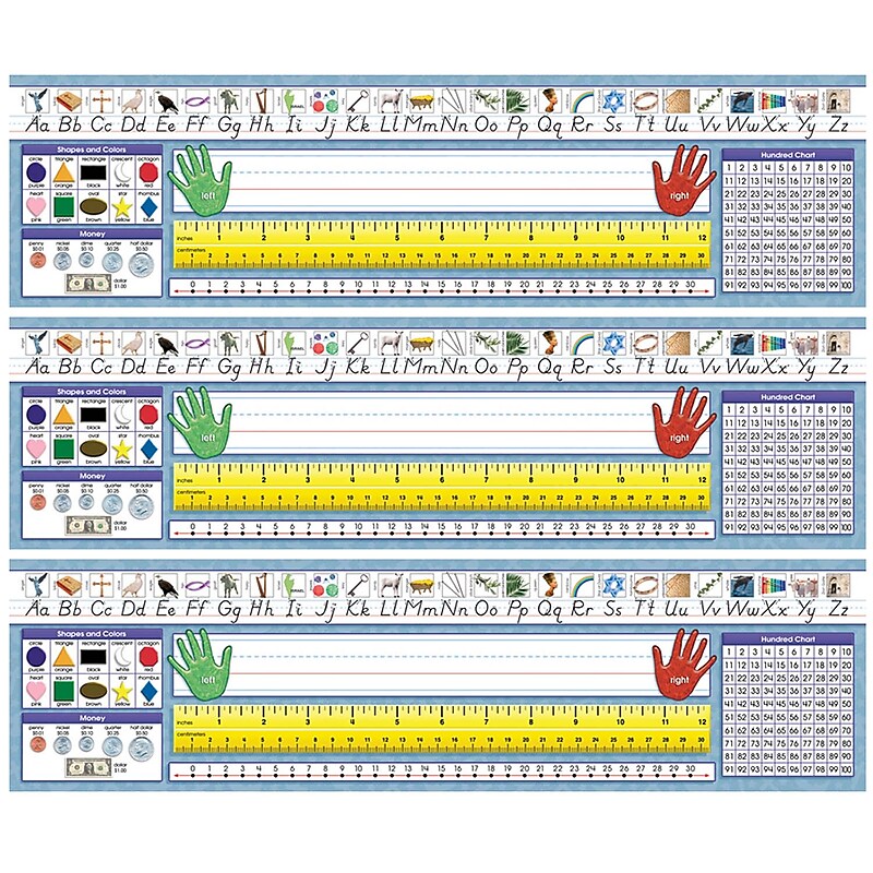North Star Teacher Resources Traditional Manuscript Primary Desk Plates, 19" x 5", 36 Per Pack, 3 Packs (NST9003-3) image 1
