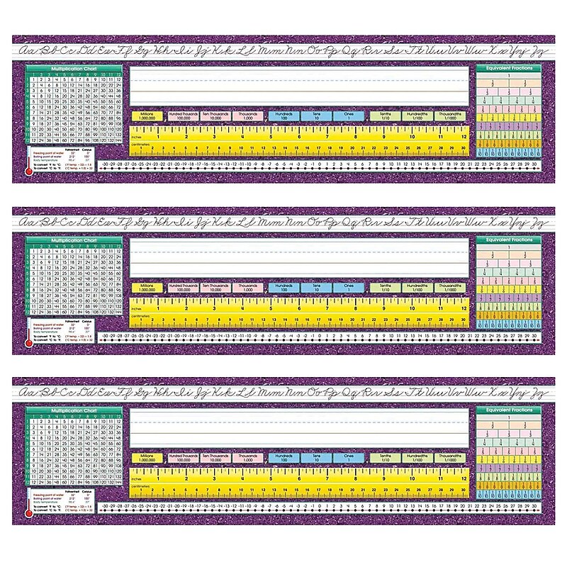 North Star Teacher Resources Traditional Cursive Intermediate Desk Plates, 19" x 5", 36 Per Pack, 3 Packs (NST9005-3) image 1