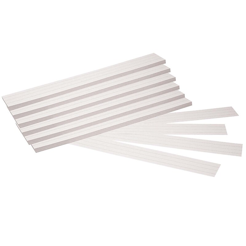Pacon Sentence Strips, White, 1-1/2" Ruled, 3" x 24", 100 Strips Per Pack, 6 Packs (PAC5166-6) image 1