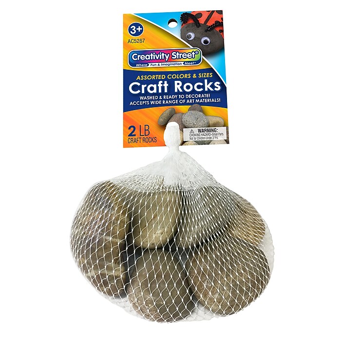 Creativity Street Craft Rocks, Assorted Colors, 2 lb., 6/Bundle
