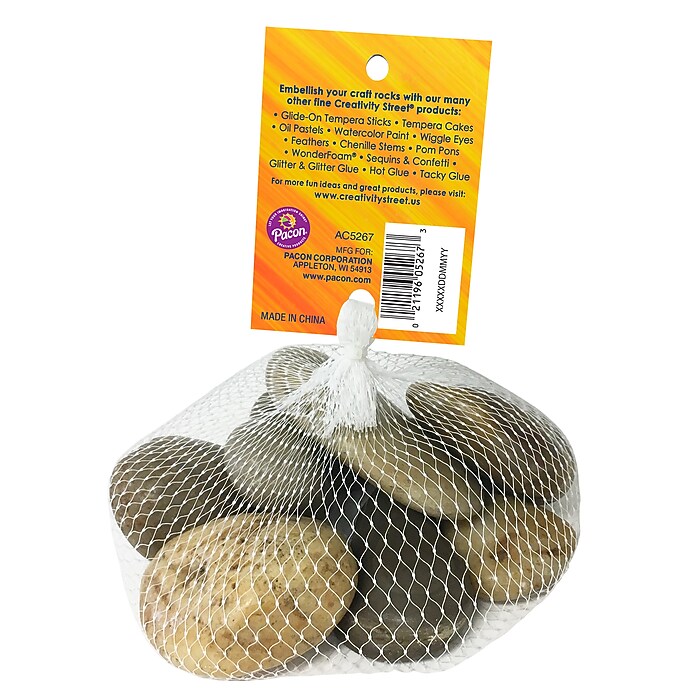Creativity Street Craft Rocks, Assorted Colors, 2 lb., 6/Bundle