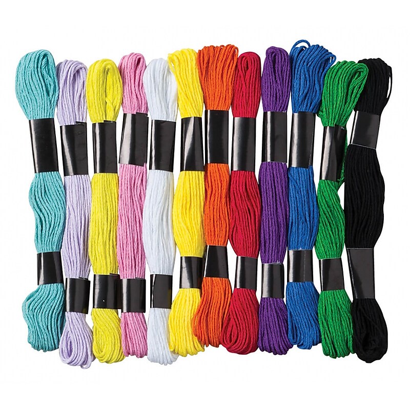 Creativity Street Embroidery Thread Skeins, 12 Colors, 24 Skeins/Pack, 3 Packs (PACAC6475-3) image 1