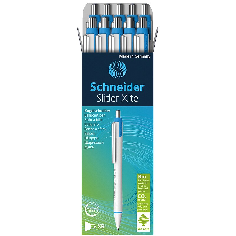 Schneider Slider Xite Retractable Ballpoint Pens, 1.4 mm, Extra Broad Point, Blue, 10/Box (PSY133203) image 1