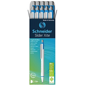 Schneider Slider Xite Retractable Ballpoint Pen, Extra Broad Point, Blue, Pack of 10 (PSY133203)