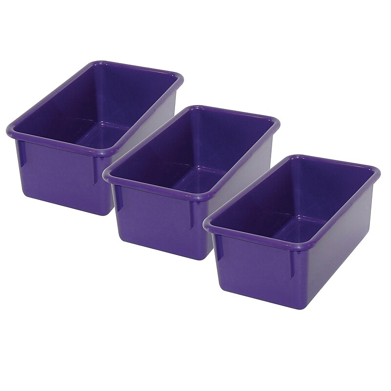 Romanoff Plastic Stowaway Tray No Lid, 5.25" x 13.25" x 7.75", Purple, Pack of 3 (ROM12106-3) image 1