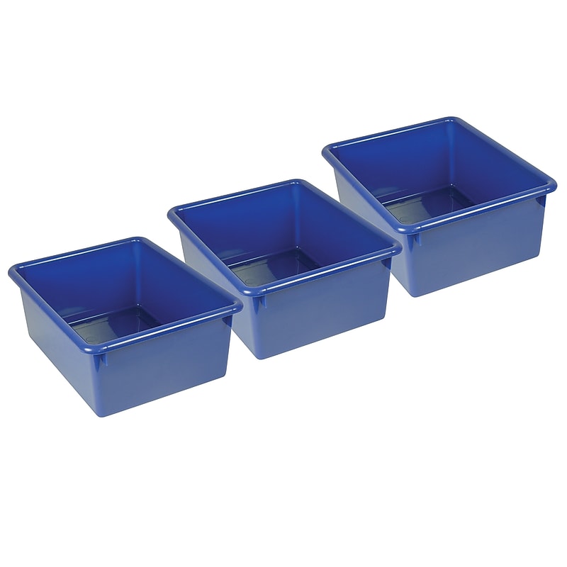Romanoff Plastic Stowaway 5" Letter Box No Lid, Blue, Pack of 3 (ROM16104-3) image 1