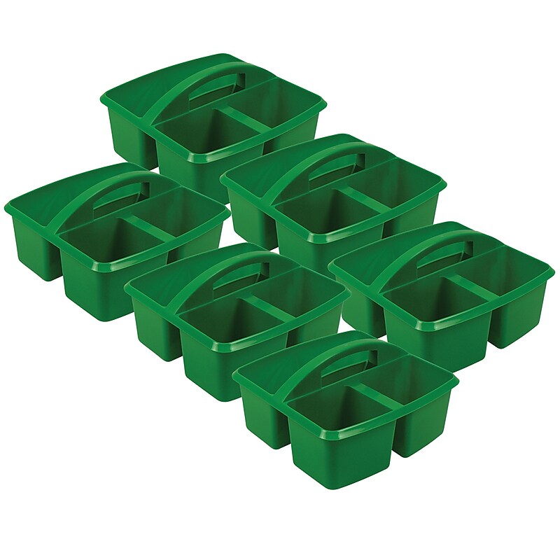 Romanoff Plastic Small Utility Caddy, 9.25" x 9.25" x 5.25", Green, Pack of 6 (ROM25905-6) image 1
