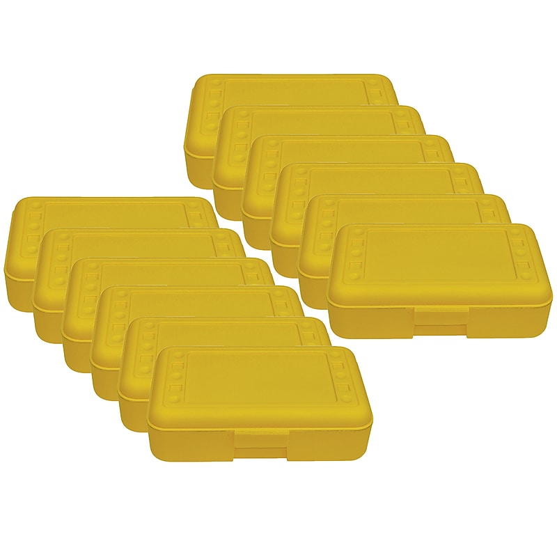 Romanoff Products Plastic Latch Pencil Case, Yellow, 12/Bundle (ROM60203-12) image 1