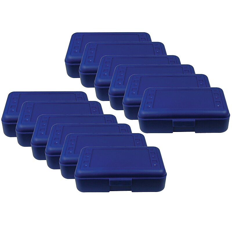 Romanoff Plastic Latch Pencil Case, Blue, Pack of 12 (ROM60204-12) image 1