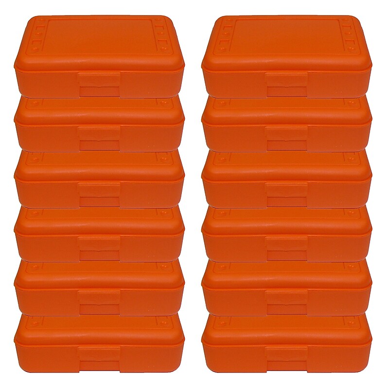 Romanoff Plastic Latch Pencil Case, Orange, Pack of 12 (ROM60209-12) image 1