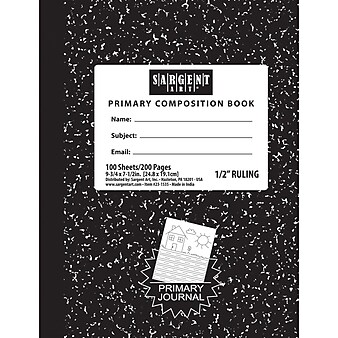 Sargent Art® Composition Hard Cover Notebook, 9.75" x 7.5", .5" Ruled, 100 Sheets, Black Marble, Pack of 12 (SAR231535-12)