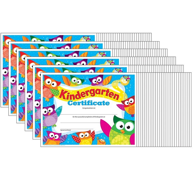 TREND Kindergarten Certificate Owl-Stars!®, 30 Per Pack, 6 Packs (T-17009-6) image 1