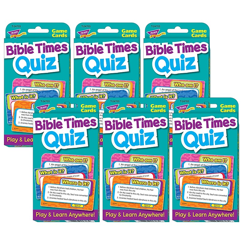 TREND Bible Times Quiz Challenge Cards, 6 Sets (T-24703-6) image 1