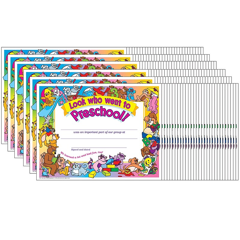 TREND Look who went to Preschool! Certificate, 30 Per Pack, 6 Packs (T-341-6) image 1