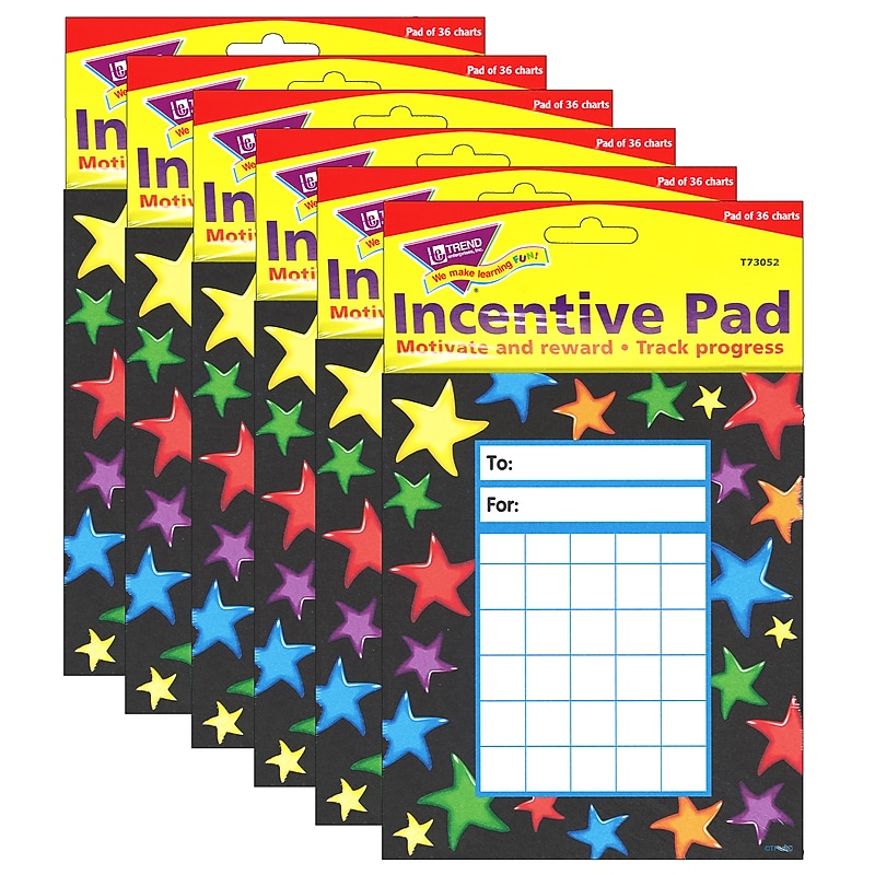 TREND Gel Stars Incentive Pad, 36 Sheets Per Pad, Pack of 6 (T-73052-6) image 1