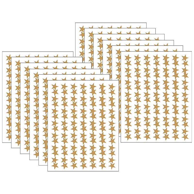 Teacher Created Resources Gold Stars Foil Stickers, 294 Per Pack, 12 Packs (TCR1276-12) image 1