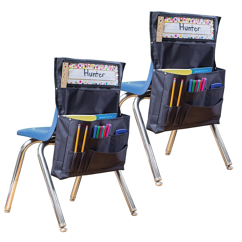 Teacher Created Resources® Canvas Chair Pocket, 15.5" x 18", Black, Pack of 2 (TCR20883-2) image 1