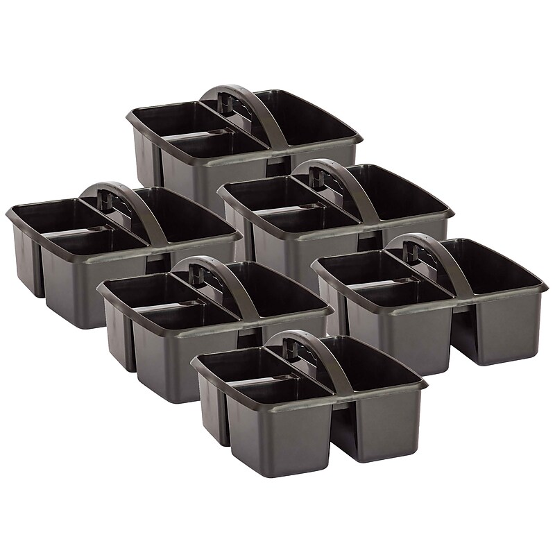 Teacher Created Resources Plastic Caddy, 9" x 9.25" x 5.25", Black, 6/Bundle (TCR20902-6) image 1
