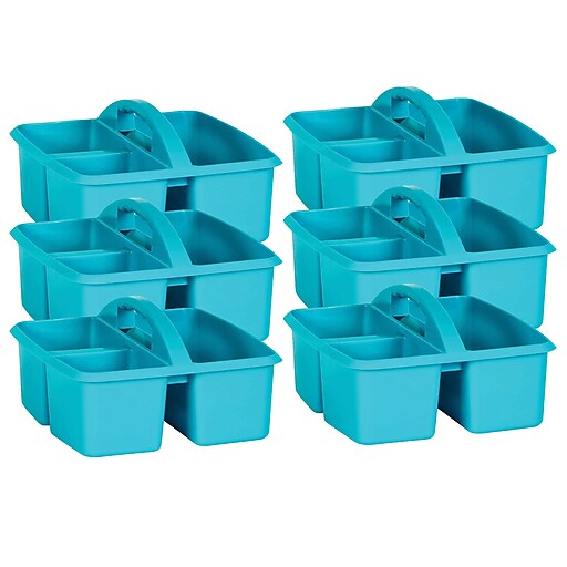 Teacher Created Resources® Plastic Storage Caddy, 9 x 9.25 x 5.25, Teal,  Pack of 6 (TCR20911-6)