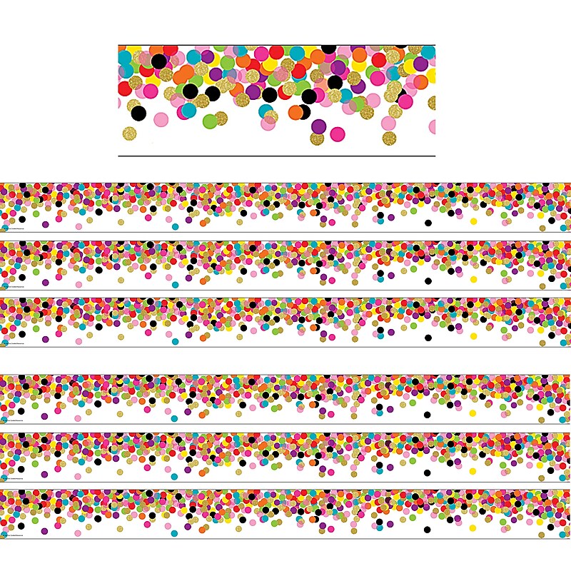 Teacher Created Resources Confetti Straight Border Trim, 35 Feet Per Pack, 6 Packs (TCR5609-6) image 1