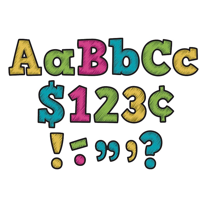 Teacher Created Resources 4" Bold Block Letters Combo Pack, Assorted Colors, 230 Pieces/Pack, 3 Packs (TCR5617-3) image 1