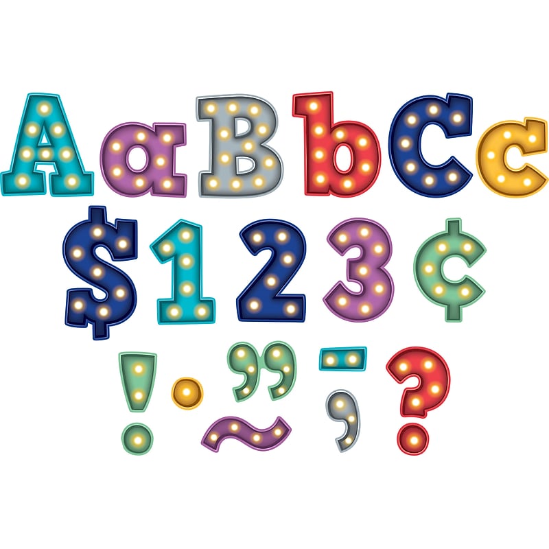 Teacher Created Resources 4" Marquee Bold Block Letters Combo Pack, Assorted Colors, 230 Pieces/Pack, 3 Packs (TCR5866-3) image 1
