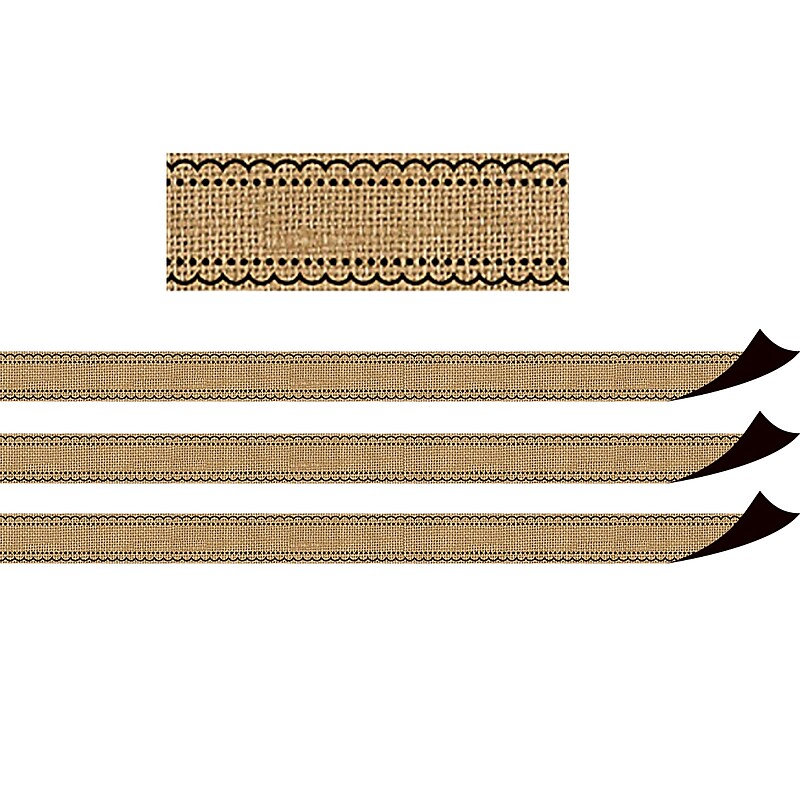 Teacher Created Resources Burlap Design Magnetic Border, 24 Feet Per Pack, 3 Packs (TCR77391-3) image 1