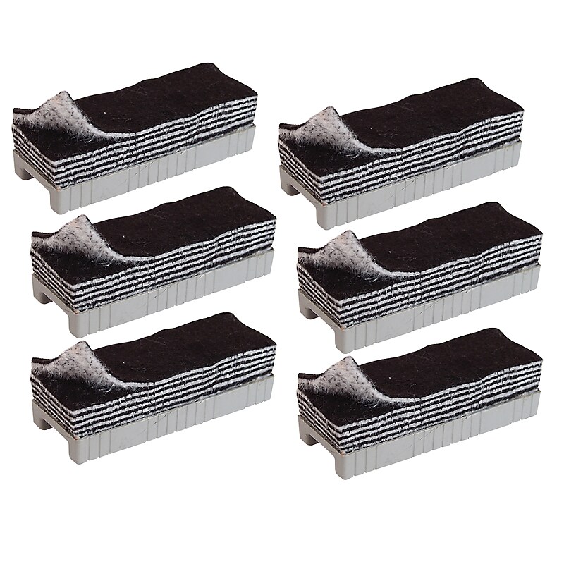The Pencil Grip 12 in 1 Whiteboard Eraser, Black and White, Pack of 6 (TPG350C-6) image 1