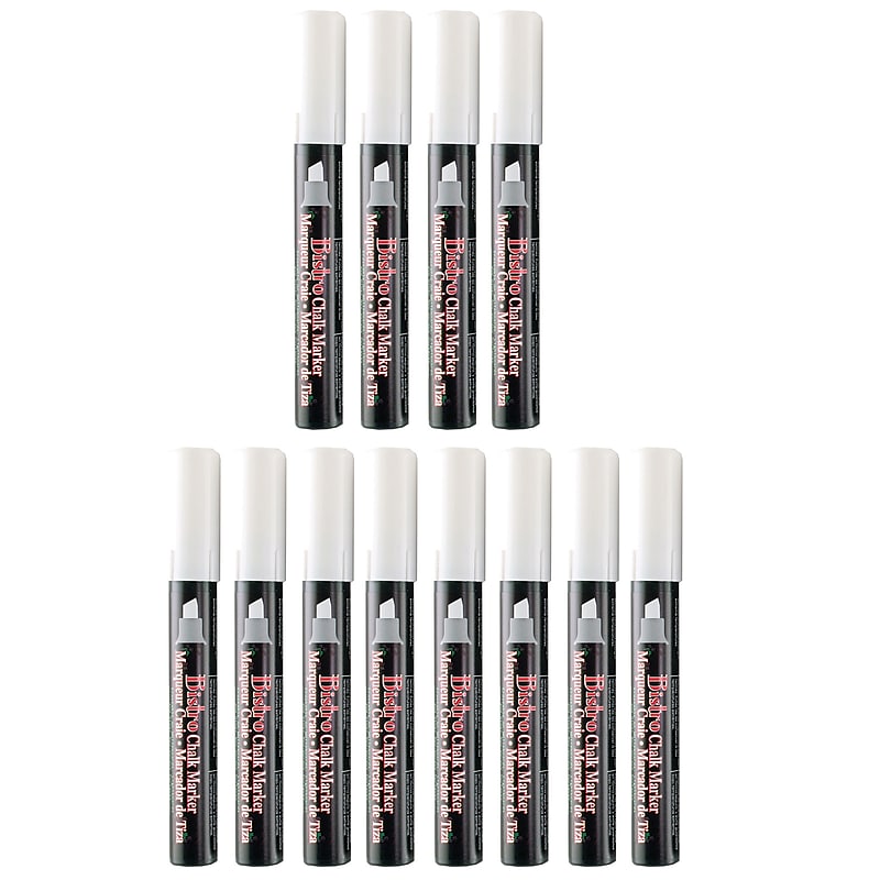 Marvy Uchida® Chalk Marker, Chisel Tip, White, Pack of 12 (UCH4830-12) image 1