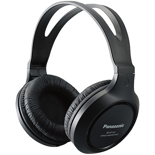Panasonic Full-Size Long-Cord Over-Ear Headphones, Black (RP-HT161