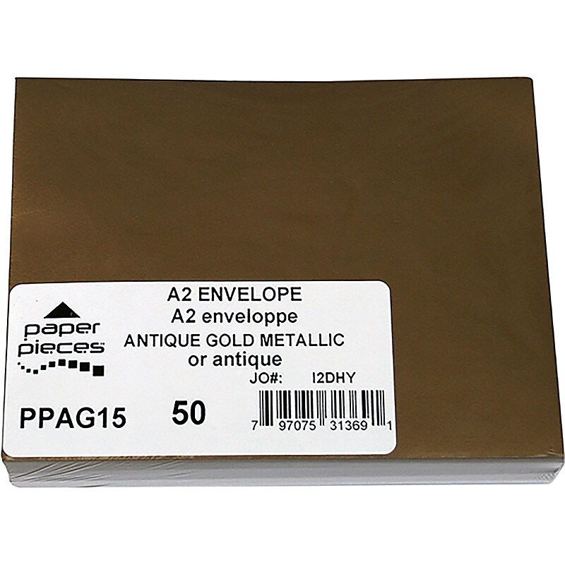 Leader Paper Products Antique Gold A2 Metallic Envelopes, 50/Pkg (PPA2M-AG15) image 1