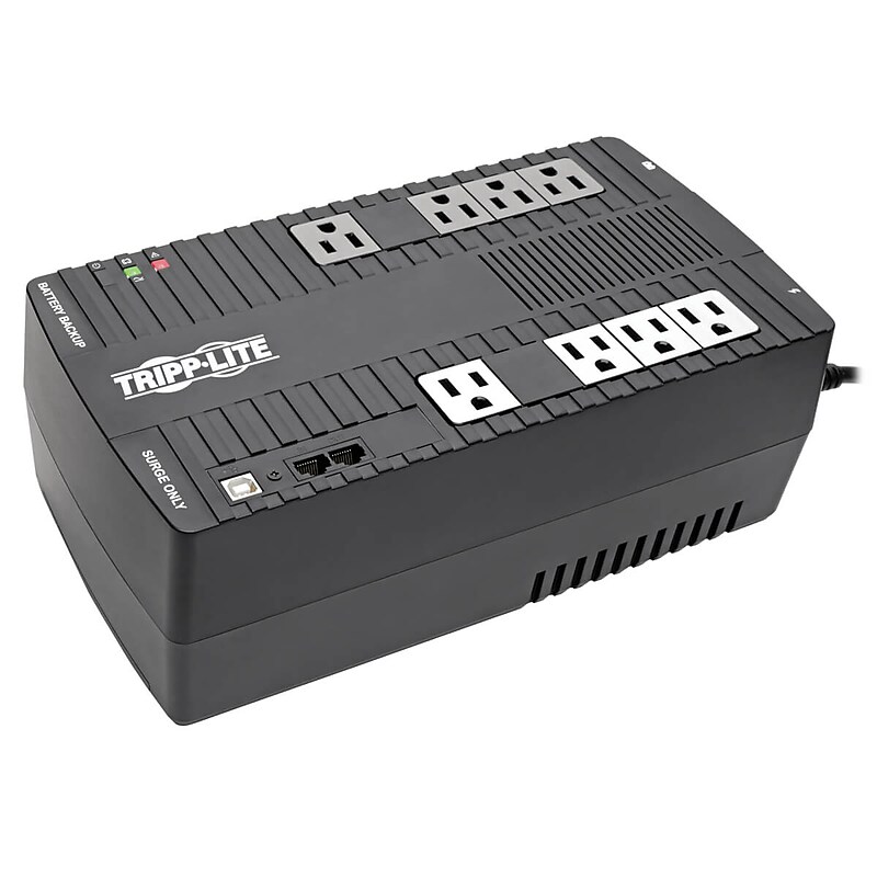 Tripp Lite AVR Series Ultra-Compact Line-Interactive Battery Backup & Surge Protector w/ USB, 8 Outlets (AVR550U) image 1