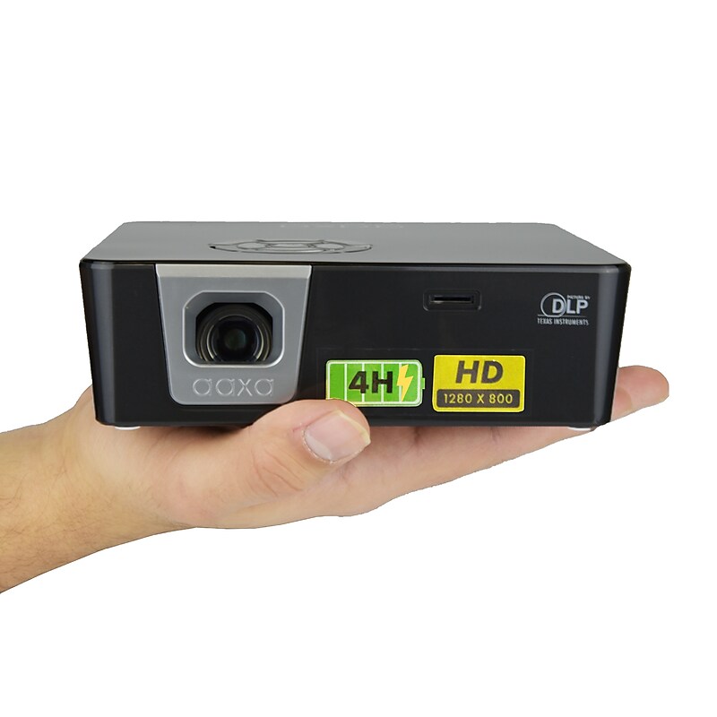 AAXA P6X DLP Portable Projector 1080p, 4 Hour Battery, Gray/Black (HP-P6X-01) image 1