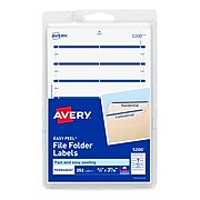 Avery Easy Peel Laser/Inkjet File Folder Labels, 2/3" x 3 7/16", Dark Blue, 252 Labels Per Pack (13921/5200)