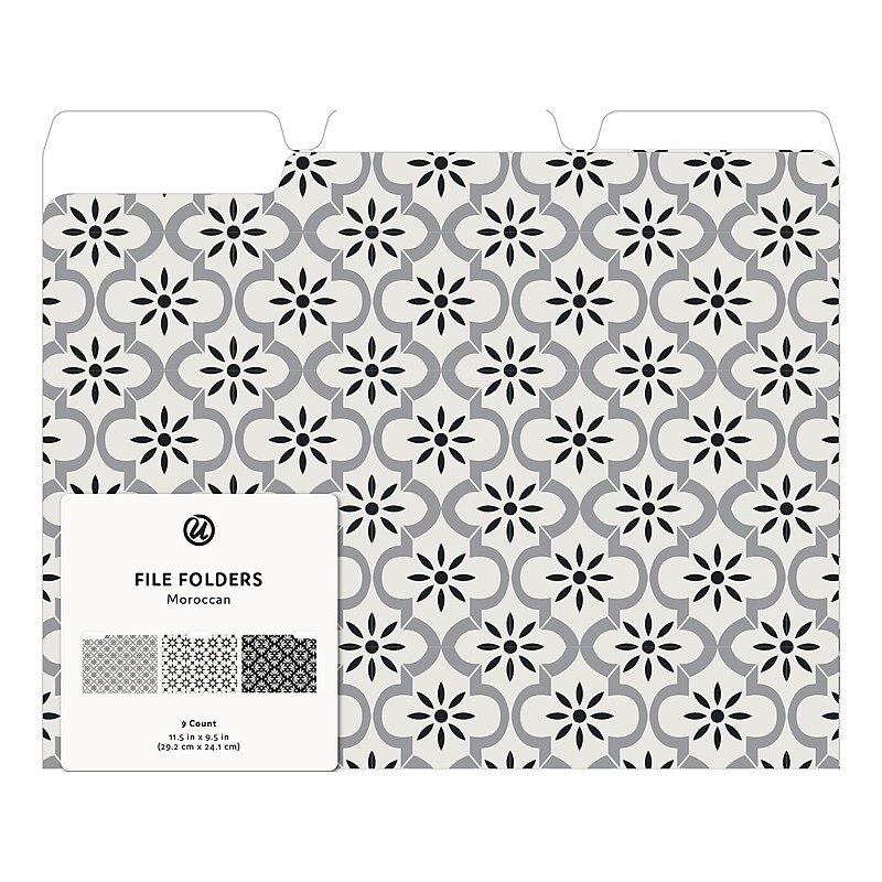 U Brands File Folders, 1/3-Cut Tab, Letter Size, Assorted Moroccan, 9/Pack (5436U06-24) image 1