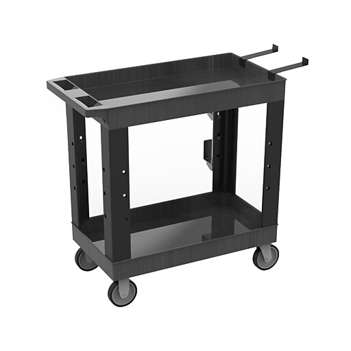 Luxor Polyethylene Mobile Utility Cart with Swivel Wheels, Black (EC11