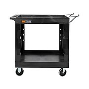 Luxor 2-Shelf HDPE Utility Cart, Black (EC11-NDUST-B)