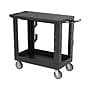 Luxor 2-Shelf Polyethylene Mobile Utility Cart with Swivel Wheels, Black (EC21-NDUST-B)~#|#~sp133417445_sc7