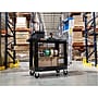 Luxor 2-Shelf Polyethylene Mobile Utility Cart with Swivel Wheels, Black (EC21-NDUST-B)~#|#~sp133417449_sc7