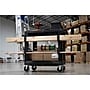 Luxor 2-Shelf Polyethylene Mobile Utility Cart with Swivel Wheels, Black (EC21-NDUST-B)~#|#~sp133417451_sc7