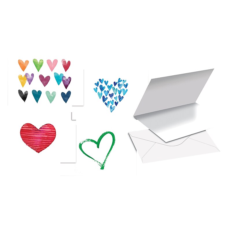 Better Office Cards with Envelopes, 4" x 6", Hearts, 100/Pack (64563-100PK) image 1
