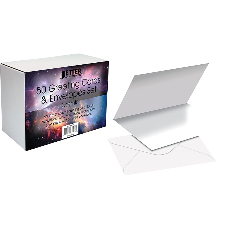 Better Office Cards with Envelopes, 4" x 6", Cosmic, 50/Pack (64575-50PK) image 1