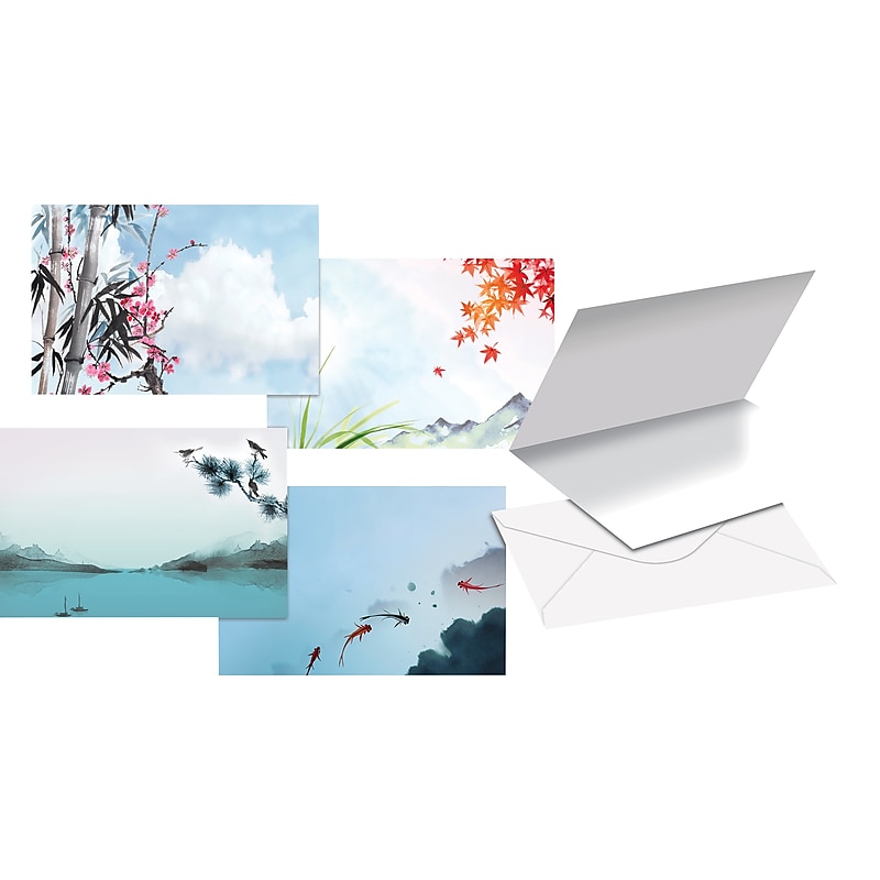 Better Office Cards with Envelopes, 4" x 6", Japanese, 100/Pack (64568-100PK) image 1