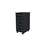 Adeptus 25.8" Solid Pine Roll Cart with 6 Drawers, Matte Black (10016)~#|#~sp133532717_sc7